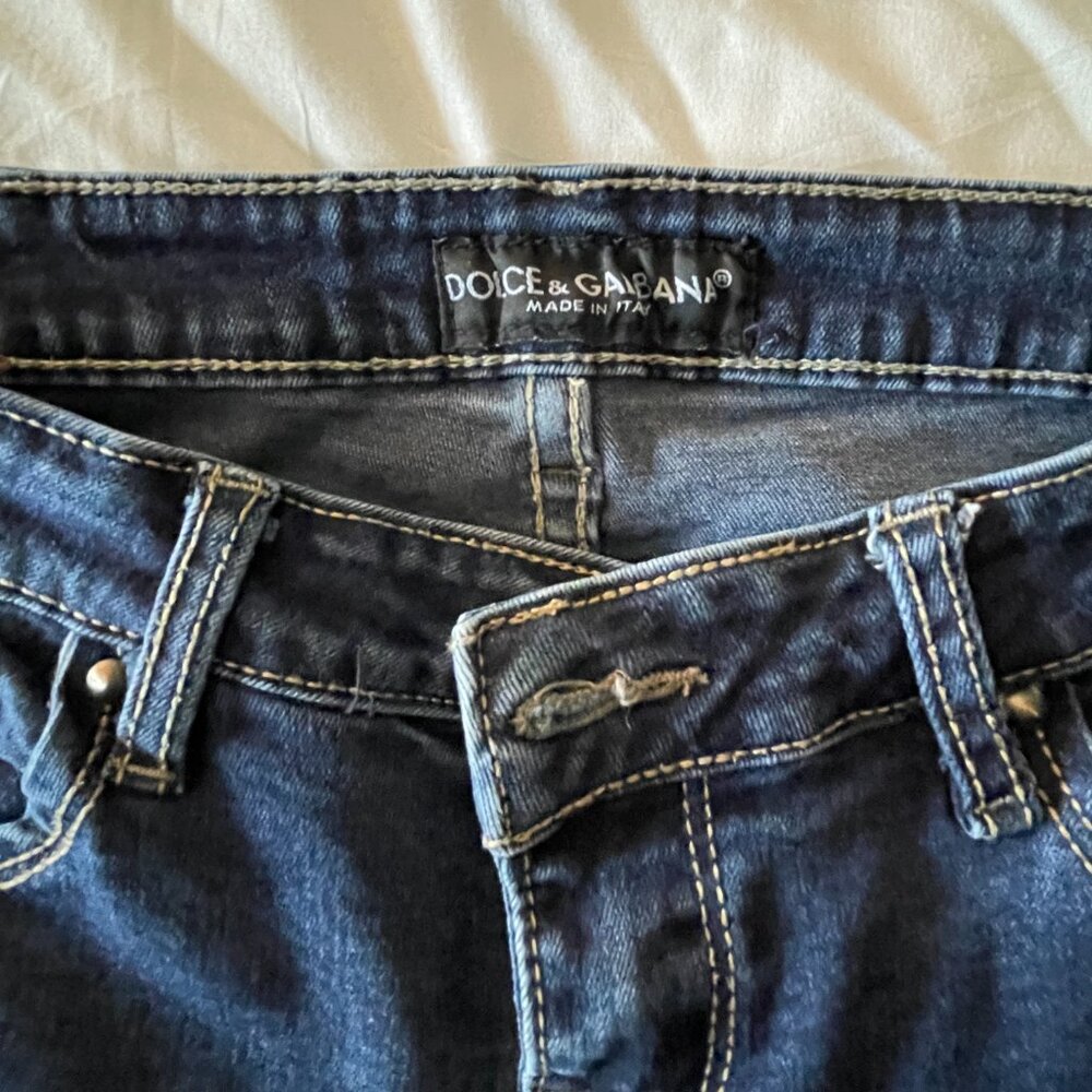 Authentic Dolce and Gabbana (D&G) size 29 dark washed blue jeans - Picture 3 of 5